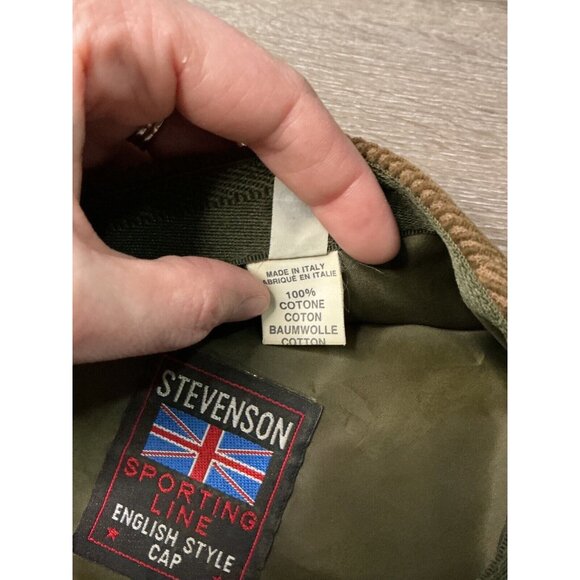 Vintage Corduroy Mens Brown Newsboy Cap Stevenson Made in Italy - Picture 4 of 7